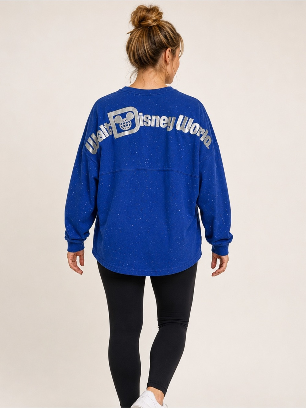 Disney Parks Wishes Come True Blue Spirit Jersey Blue Glitter Puff Lettering L